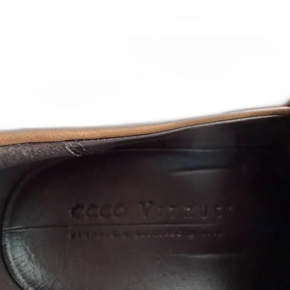 ECCO Vitrus II Apron Toe Leather Slip On Loafers Brown Men's Size EU 39 US 5-5.5